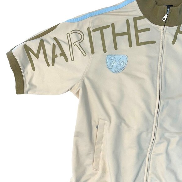 Marithe Francois Girbaud Jacket Mens Size XL Zip Up Spell Out Short Sleeve - Picture 3 of 12
